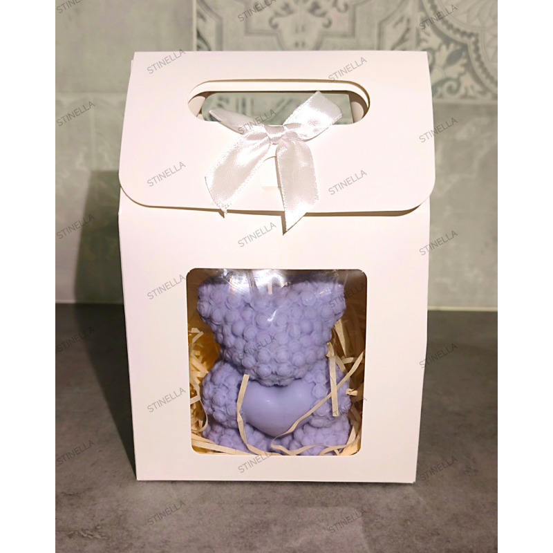 Vela Oso Floral con Corazón | Regalo Romántico – Stinella