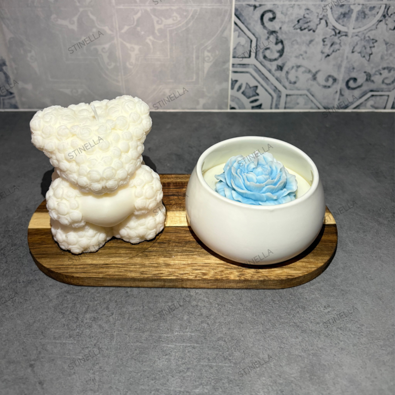 Bandeja de Bambú con Tarro de Vela Artesanal | Stinella