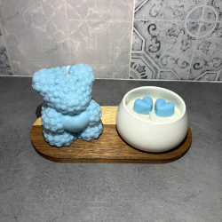 Bandeja de Bambú con Tarro de Vela Artesanal | Stinella