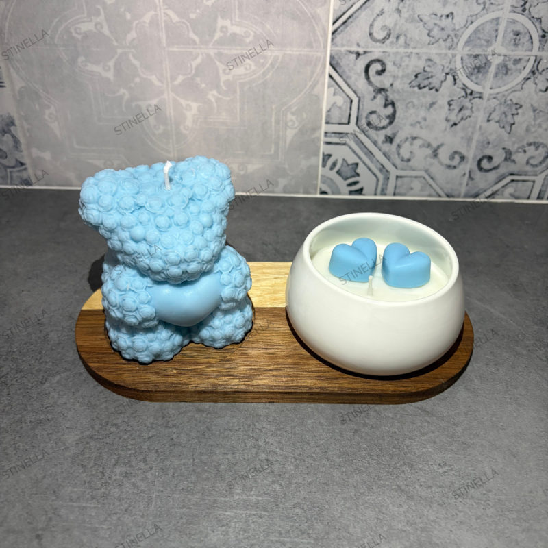 Bandeja de Bambú con Tarro de Vela Artesanal | Stinella