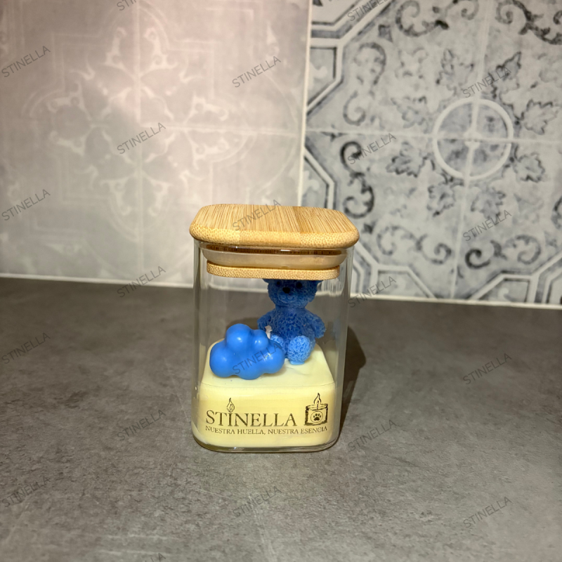 Tarro con Oso para Bautizo en Cera de Soja | Detalle Invitados – Stinella