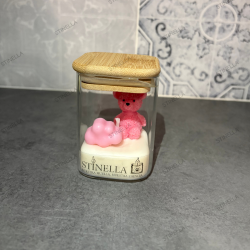 Tarro con Oso para Bautizo en Cera de Soja | Detalle Invitados – Stinella