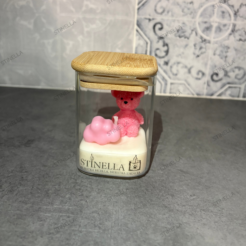Tarro con Oso para Bautizo en Cera de Soja | Detalle Invitados – Stinella