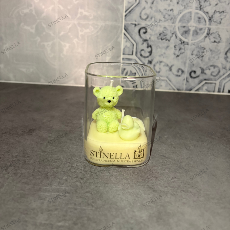 Tarro con Oso para Bautizo en Cera de Soja | Detalle Invitados – Stinella