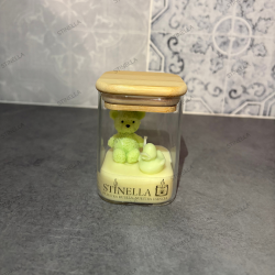 Tarro con Oso para Bautizo en Cera de Soja | Detalle Invitados – Stinella