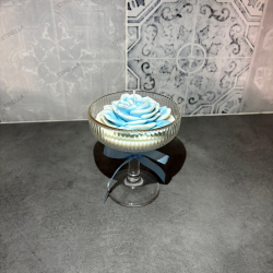 Copa de Cristal con Flor de Loto en Cera de Soja | Stinella