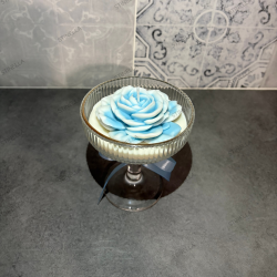 Copa de Cristal con Flor de Loto en Cera de Soja | Stinella