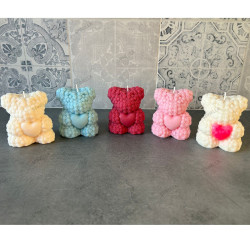 Vela Oso Floral con Corazón | Regalo Romántico – Stinella