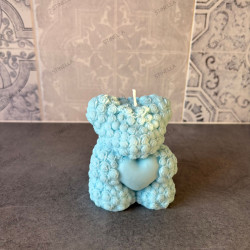 Vela Oso Floral con Corazón | Regalo Romántico – Stinella