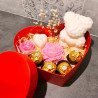 Caja Regalo Corazón Roja con Oso Floral | Regalo Romántico – Stinella